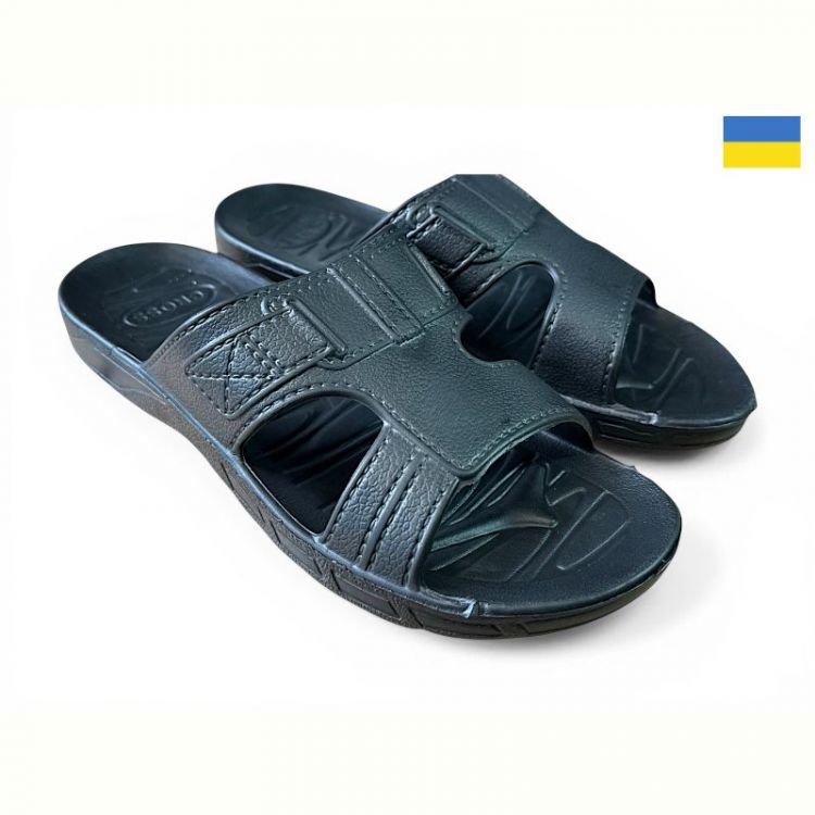 Купить Шлепанцы Cross Шкіра чорний на obuv-plus.com.ua